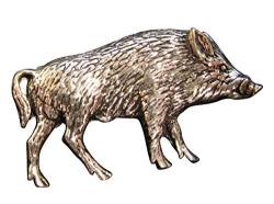 Ansteckpin Wildschwein | für den Hut oder das Revers | Anstecker Pin Button | Altsilber von Brazil Lederwaren