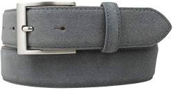 Gürtel aus Veloursleder 3,5 cm | Velour-Ledergürtel für Damen Herren 35mm | Wildleder-Gürtel | Dunkelgrau 120cm von Brazil Lederwaren