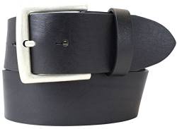 Jeansgürtel aus Vollrindleder 5 cm | Leder-Gürtel für Damen Herren 50mm | Breiter Ledergürtel aus echtem Leder | Schwarz 80cm von Brazil Lederwaren