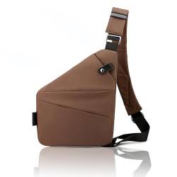 afecarry Anti-Diebstahl-Reisetasche,Safecarry Anti-Diebstahl-Tasche, schmale Umhängetasche,Umhängetasche,WanderPlus Anti-Diebstahl-Umhängetasche,Unisex (Braun,Rechte Schulter) von BreWel