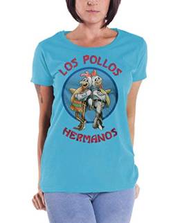 Breaking Bad T Shirt Los Pollos Hermanos Nue offiziell Damen Skinny Fit Sky Blau von Breaking Bad