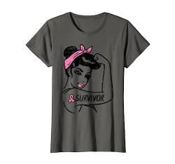 Breast Cancer Survivor Rosie Riveter Pink Ribbon Unbreakable T-Shirt von Breast Cancer Awareness Clothes For Women Gifts