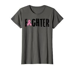 Fighter Pink Ribbon Breast Cancer Awareness Warrior Gift T-Shirt von Breast Cancer Awareness Clothes For Women Gifts