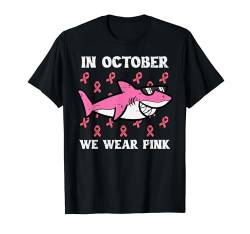 Oktober Wir Tragen Rosa Hai Brustkrebs-Bewusstsein Jungen Kinder T-Shirt von Breast Cancer Awareness Shirts For Women Gifts