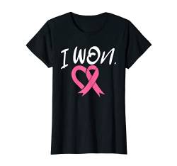 Damen I Won Brustkrebs-Bewusstseinsunterstützung, Pink Ribbon Survivor T-Shirt von Breast Cancer Awareness SteMi Apparel