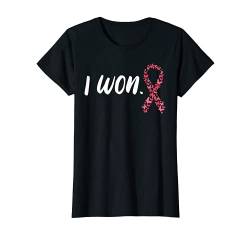 Damen I Won Brustkrebs-Bewusstseinsunterstützung, Pink Ribbon Survivor T-Shirt von Breast Cancer Awareness SteMi Apparel