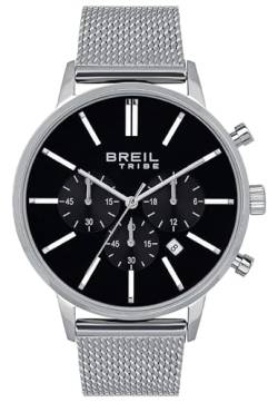 BREIL - Herren Uhr aus der Kollektion AVERY EW0509 - Armbanduhr mit Analogem Zifferblatt in Blau - PE902 SUNON Bewegung - Quarzuhr - mit Armband aus Milanaise-Edelstahlgeflecht von Breil