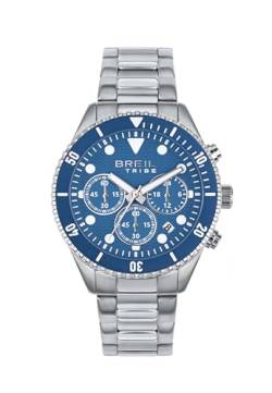 Beil Men's Watch Overhand Mono-Color Blue Dial Bewegung Quarz Chronograph und Silberstahlarmband EW0715 von Breil