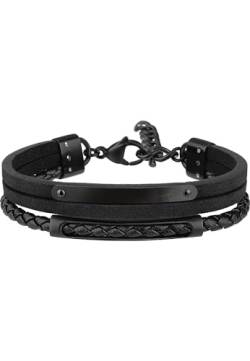 Breil Armband B MIX für Herren aus Edelstahl in der Farbe Schwarz, mit Karabinerverschluss, Länge: 22 cm, TJ3088 von Breil