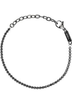 Breil Armband B ROCKS für Herren aus Edelstahl mit Hämatit in der Farbe Grau, mit Karabinerverschluss, Länge: 22 cm, TJ3354 von Breil