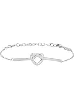 Breil Armband B&ME für Damen aus Edelstahl poliert in der Farbe Silber, Herzknoten, mit Karabinerverschluss, Länge: 21 cm, TJ3318 von Breil