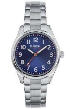 Breil Beginning Herren Armbanduhr aus Edelstahl in der Farbe Silber-Blau 36mm, Wasserdichtigkeit: 5Bar, EW0622 von Breil