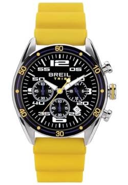 Breil Chrono Score Herren Armbanduhr Chronograph mit Silikonarmband, in der Farbe: Gelb/Schwarz, Gehäusedurchmesser: 43 mm, EW0635 von Breil