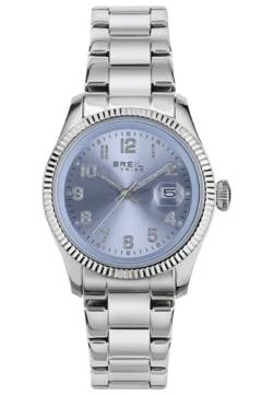 Breil Classic ELEGEANCE Damen Armbanduhr mit Armband aus Stahl, in der Farbe: Silber/Hellblau, Gehäusedurchmesser: 30 mm, EW0628 von Breil