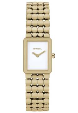 Breil Damen Armbanduhr Motif in der Farbe Gold/Weiß mit Edelstahlarmband, Gehäusedurchmesser: 19X24 mm, TW1943 von Breil