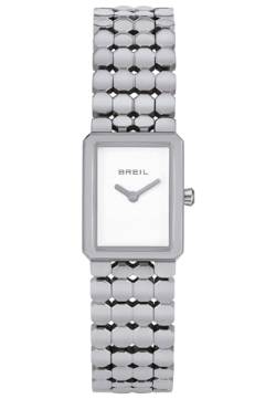 Breil Damen Armbanduhr Motif in der Farbe Silber/Weiß mit Edelstahlarmband, Gehäusedurchmesser: 19X24 mm, TW1942 von Breil