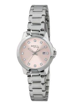 Breil - Damen Uhr aus der Kollektion Classic Elegance EW0408 - Armbanduhr mit Analogem Zifferblatt in Rosa - Solo Tempo Bewegung - 3H - Quarzuhr - mit Edelstahl-Armband von Breil