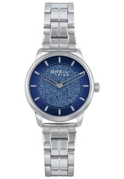 Breil Lucille Damen Armbanduhr aus Edelstahl in der Farbe Silber-Blau 32mm, Wasserdichtigkeit: 5Bar, EW0610 von Breil