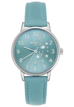 Breil Paradise Damen Armbanduhr mit Armband aus Leder in der Farbe: Grün, Gehäusedurchmesser: 30 mm, EW0632 von Breil