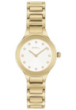 Breil Sheer Damen Armbanduhr mit Armband aus Edelstahl in der Farbe: Gold, Gehäusedurchmesser: 32 mm, TW1965 von Breil