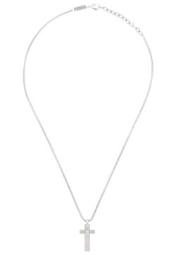 Breil Tag and Cross Halskette mit Anhänger aus Edelstahl mit Zirkoniasteinen verziert, Max. Länge: 52 cm, Min. Länge: 47 cm, TJ3229 von Breil