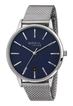 Breil Tribe Herren Armbanduhr Avery Trendy Blue Matt Edelstahl Silber-Blau 41mm, Wasserdichtigkeit: 3 Bar, EW0457 von Breil