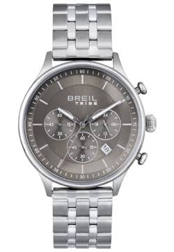 Breil Tribe Herren Chronograph Classy Classic Elegance Edelstahl Greige Sunray 42mm, Wasserdichtigkeit: 5 Bar, EW0498 von Breil