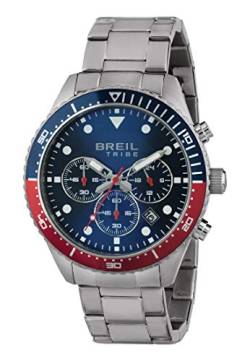Breil Tribe Herren Chronograph Sail Sport Edelstahl Silber-Blau-Rot 42mm, Wasserdichtigkeit: 10 Bar, EW0443 von Breil