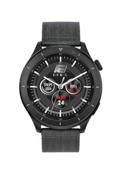 Breil Unisex Smartwatch BC-1 mit Canvas-Stoff Armband und Edelstahlarmband in der Farbe Schwarz, Schutzklasse: IP67 Gehäusegröße: 43 mm, TW2033 von Breil