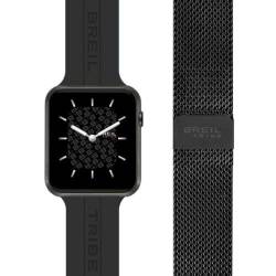 Breil Unisex Smartwatch SBT-X mit Silikonarmband und Wechselarmband aus Edelstahl in der Farbe Schwarz, Schutzklasse: IP68, Gehäusegröße: 45 mm, EW0671 von Breil