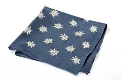 Breiter Edelweiß Trachtentuch Nickituch Trachten-Nickituch Schal Tuch aus 100% Baumwolle 50 x 50 cm (Marine) von Breiter