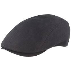 Breiter Herren Schiebermütze Flatcap Schirmmütze Leinen Innenfutter (as3, Numeric, Numeric_60, Marine Uni) von Breiter