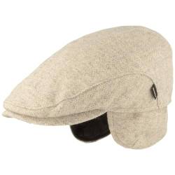 Herren Winter Schiebermütze mit Ohrenklappen Flatcap Schirmmütze 100% Wolle Mütze mit ausklappbarer Ohrenschutz Hautfreundlich & Bequem 58 von Breiter