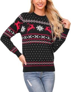 Bresdk Weihnachtspullover Damen Partner Paar Christmas Pullover Couple Weihnachtspulli Frauen Schwarz M von Bresdk