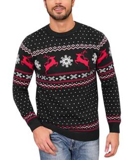 Bresdk Weihnachtspullover Herren Partner Paar Christmas Pullover Couple Weihnachtspulli Männer Schwarz M Rundhals Langarm von Bresdk