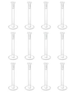 Briana Williams 12stk 16G Durchsichtig Lippenpiercing Stecker Retainer Bioflex Flexibel Kunststoff 6/8/10/12mm Labret Monroe Piercing von Briana Williams
