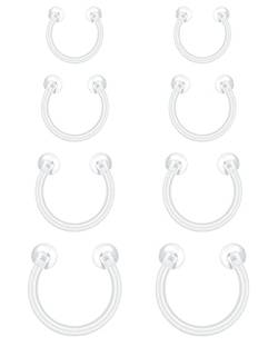 Briana Williams 16G Plastic Horseshoe Piercing Bioflex Circular Barbell Clear Lip Rings Nose Septum Eyebrow Piercing Jewelry 6/8/10/12mm von Briana Williams