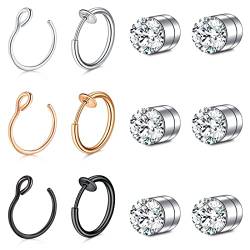 Briana Williams Fake Nasenring Falsche Septum Nasenstecker Magnet Magnetisch Nasenpiercing Stecker Ring Edelstahl Gold Piercing von Briana Williams