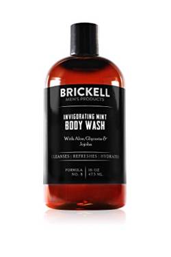 Brickell Men's Invigorating Mint Body Wash - Natürliches & organisches Minz-Duschgel mit Aloe, Glycerin & Teebaumöl - Ohne Sulfate - Parfümiert von Brickell Men's Products