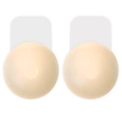 Brightdeal 1 Paar Silikon Nippelpads - Trägerloser Unsichtbarer Klebe BH Push Up Nipple Cover, Wiederverwendbare & Waschbare Brustwarzen Abdeckungen von Brightdeal