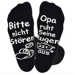Brightdeal Lustige Socken für Papa Opa, Bitte nicht Stören Opa ruht Seine Augen aus Socken, Geburtstag Vatertagsgeschenke für papa, Größen 38-46 von Brightdeal