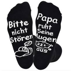Brightdeal Lustige Socken für Papa Opa, Bitte nicht Stören Papa ruht Seine Augen aus Socken, Socken Geschenke zum Geburtstag für Größen 38-46 von Brightdeal