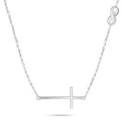 Brilio Damen-Halskette Silber Kreuz Halskette NCL89W sBS3006 Marke, Estándar, Metall, Kein Edelstein von Brilio