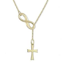 Brilio Halskette Gold Halskette Infinity mit Kreuz 40 cm 273 001 00132 sBR1381 Marke, Estándar, Nicht-Edelmetalle, Kein Edelstein von Brilio