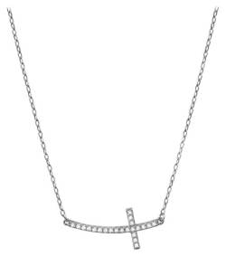 Brilio Halskette Gold Necklace Kreuz Horizontal mit Kristallen 279 001 00079 07 sBR1098 Marke, Estándar, Nicht-Edelmetall, Kein Edelstein von Brilio