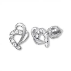 Brilio Ohrringe Made of White Gold Heart with Crystals 239001 00583 07 sBR0854, Estándar, Nicht-Edelmetall, Kein Edelstein von Brilio