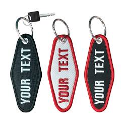 Brillianne Personalisierte Schlüsselanhänger, benutzerdefinierte gestickten Namen Nummer Schlüsselanhänger, Auto-Schlüsselanhänger für Männer Frauen ATV Motorrad von Brillianne