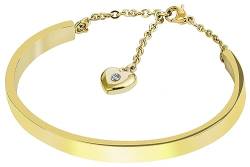 Brillibrum Design ID Armband Gold mit Wunschgravur Armreif Schmuck Armband mit Herz Anhänger personalisiert (Mit Gravur, Armreif Modell 4) von Brillibrum