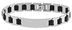 Brillibrum Design ID Edelstahl Gliederarmband mit Gravur Armband Silber für Frauen & Männer Schmuck Armband (Mit Gravur, Gliederarmband Modell 6) von Brillibrum