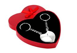 Brillibrum Design Schlüsselanhänger geteieltes Herz Partnerschlüsselanhänger in Herz Etui Broken Heart Anhänger in Geschenkebox von Brillibrum